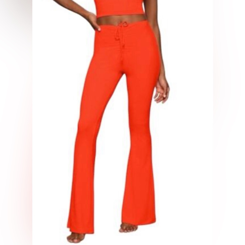 Skims Soft Lounge Ruched Ribbed Flare leggings